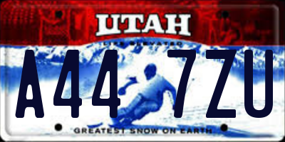 UT license plate A447ZU