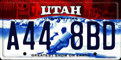 UT license plate A448BD