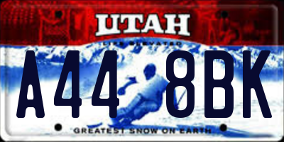 UT license plate A448BK