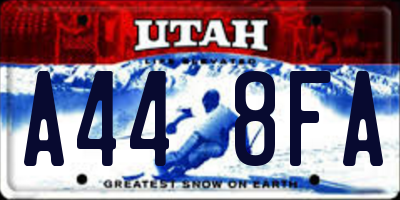 UT license plate A448FA