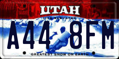 UT license plate A448FM