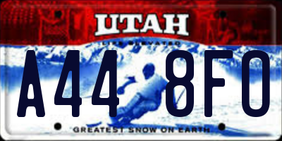UT license plate A448FO