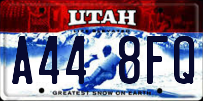 UT license plate A448FQ