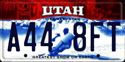 UT license plate A448FT