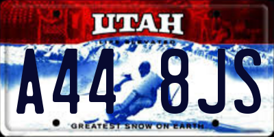 UT license plate A448JS