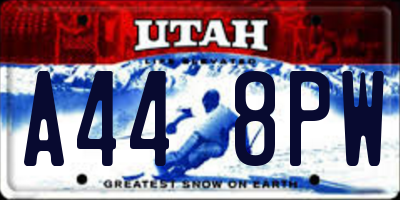 UT license plate A448PW