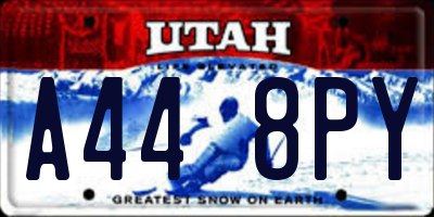 UT license plate A448PY