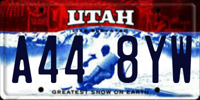 UT license plate A448YW