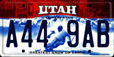 UT license plate A449AB