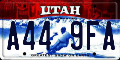 UT license plate A449FA