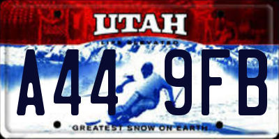 UT license plate A449FB