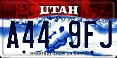UT license plate A449FJ