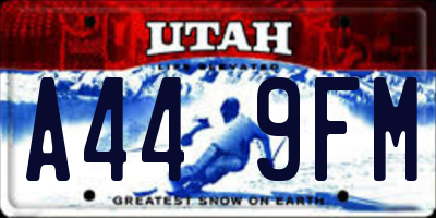 UT license plate A449FM