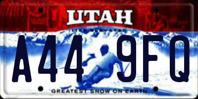 UT license plate A449FQ