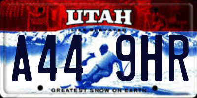 UT license plate A449HR