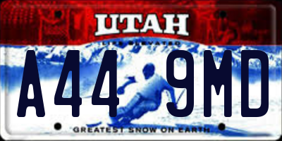 UT license plate A449MD