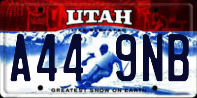 UT license plate A449NB