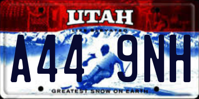 UT license plate A449NH