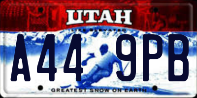 UT license plate A449PB