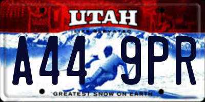 UT license plate A449PR