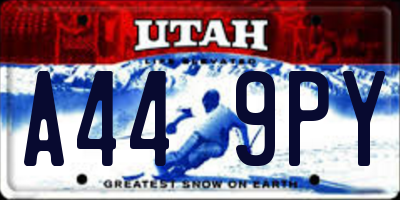 UT license plate A449PY