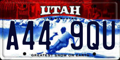 UT license plate A449QU