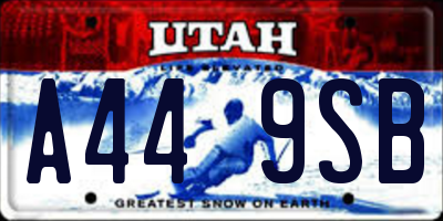 UT license plate A449SB