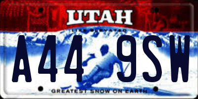 UT license plate A449SW