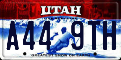 UT license plate A449TH