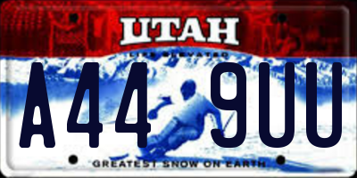 UT license plate A449UU