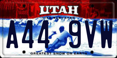 UT license plate A449VW