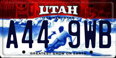 UT license plate A449WB