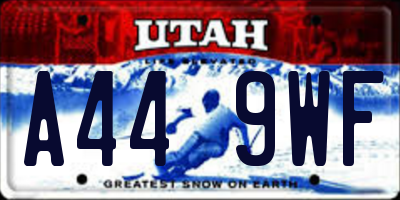 UT license plate A449WF