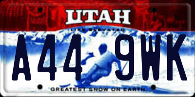 UT license plate A449WK