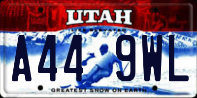 UT license plate A449WL