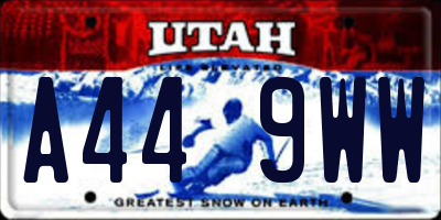 UT license plate A449WW
