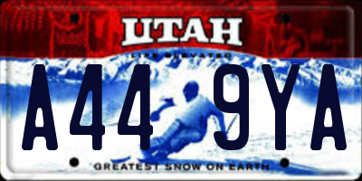 UT license plate A449YA