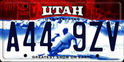 UT license plate A449ZV