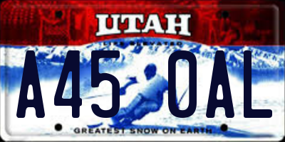 UT license plate A450AL
