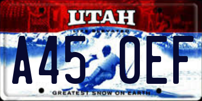 UT license plate A450EF