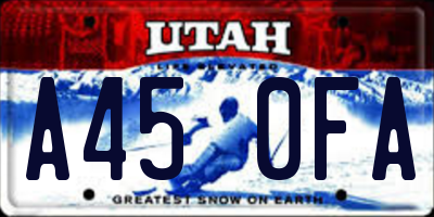 UT license plate A450FA