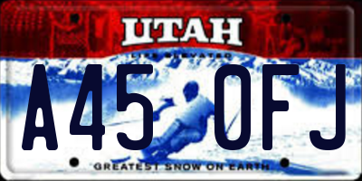 UT license plate A450FJ