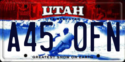 UT license plate A450FN