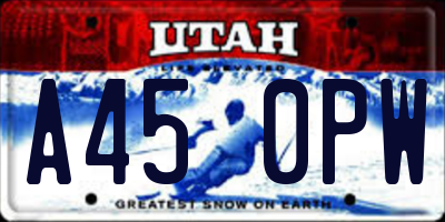 UT license plate A450PW