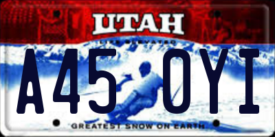 UT license plate A450YI