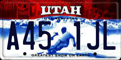 UT license plate A451JL