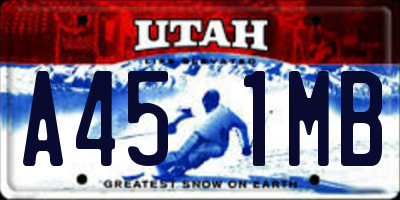 UT license plate A451MB