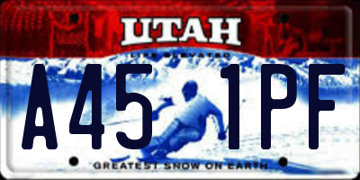 UT license plate A451PF