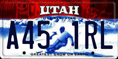 UT license plate A451RL