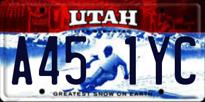 UT license plate A451YC